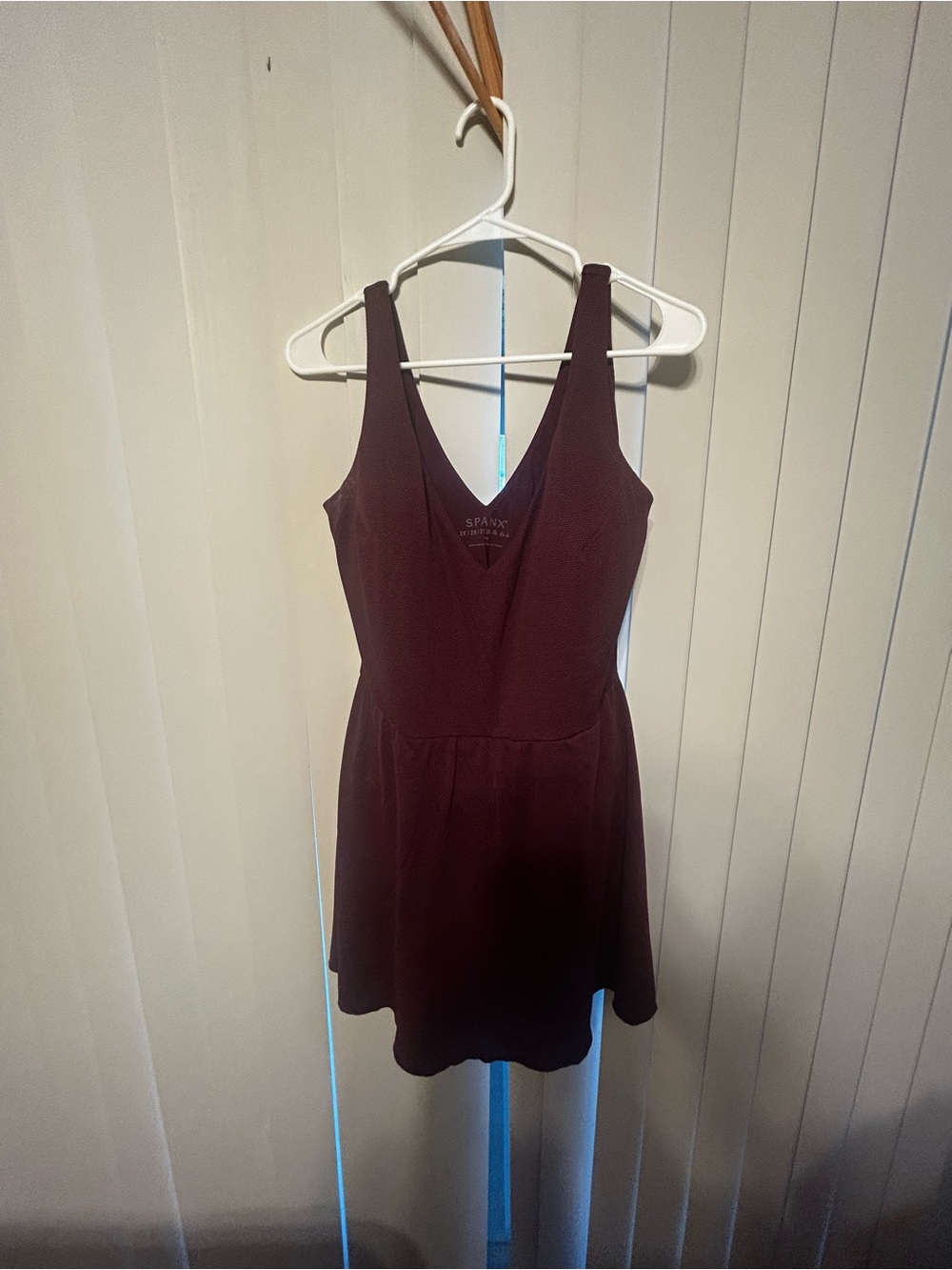 SPANX One-Piece Swim Dress in Deep Burgundy